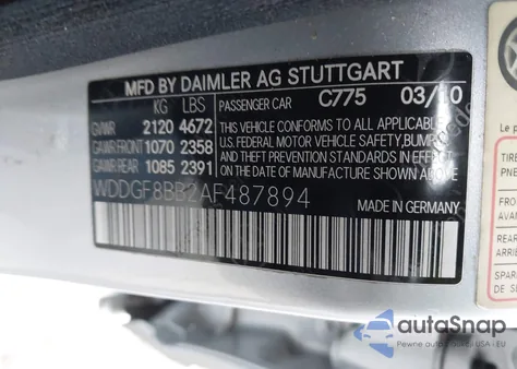 2010 Mercedes-Benz C 300 Luxury 4Matic/Sport 4Matic from USA, damaged, VIN WDDGF8BB2AF487894